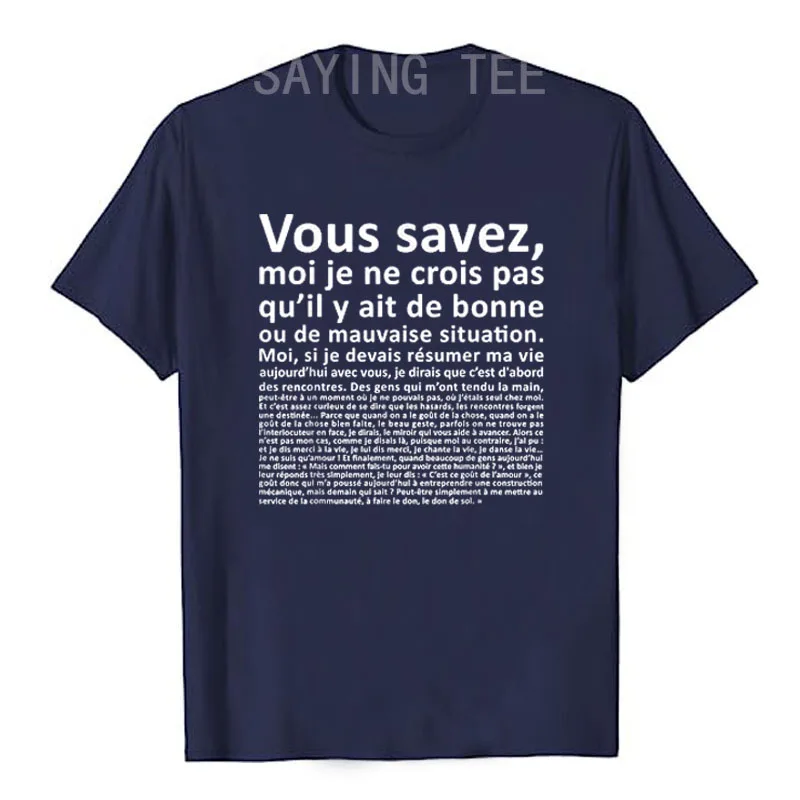 VOUS SAVEZ Monologues D Otis Classic T-Shirt Funny Letters Printed Sayings Graphic Tee Tops Humorous Personality Outfit Gifts