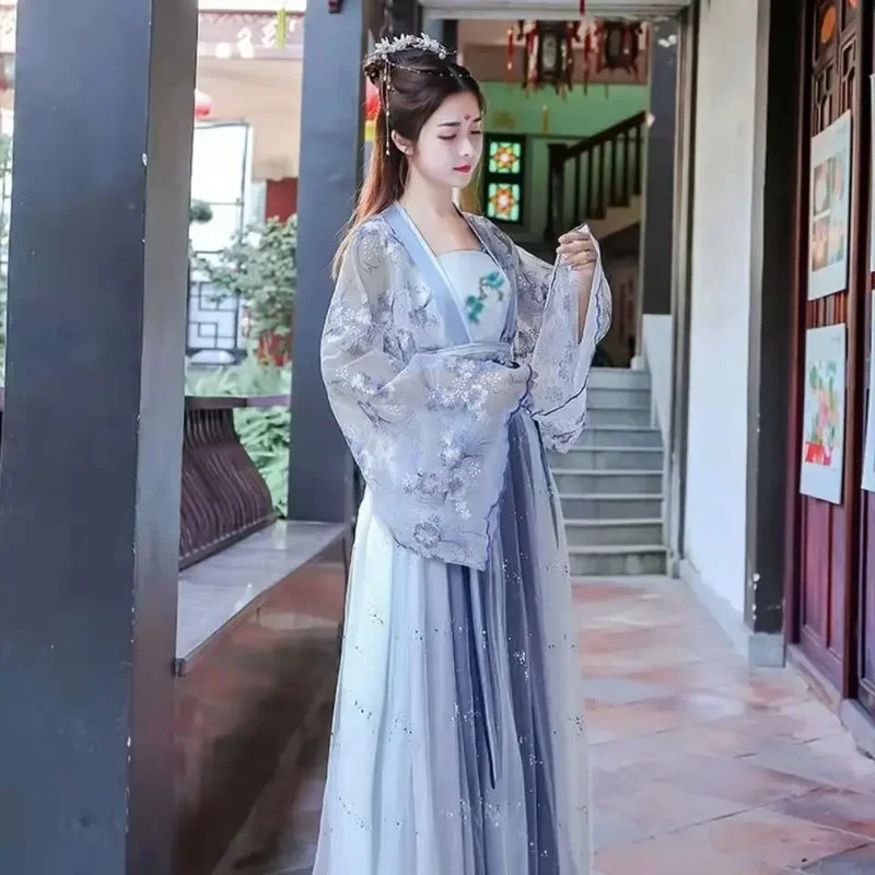 

ZA01 2024 Traditional Women Flower Hanfu Dress Ancient Chinese Costume Beautiful Dance Hanfu Originale Princess Tang DynastyZa0@