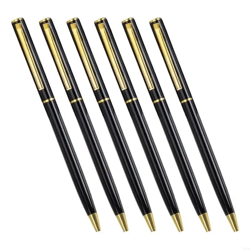 

Y5LB 6Pieces Metal Ballpoint Pen Twist to Open/Close Business Signing Pen Smooth to Write