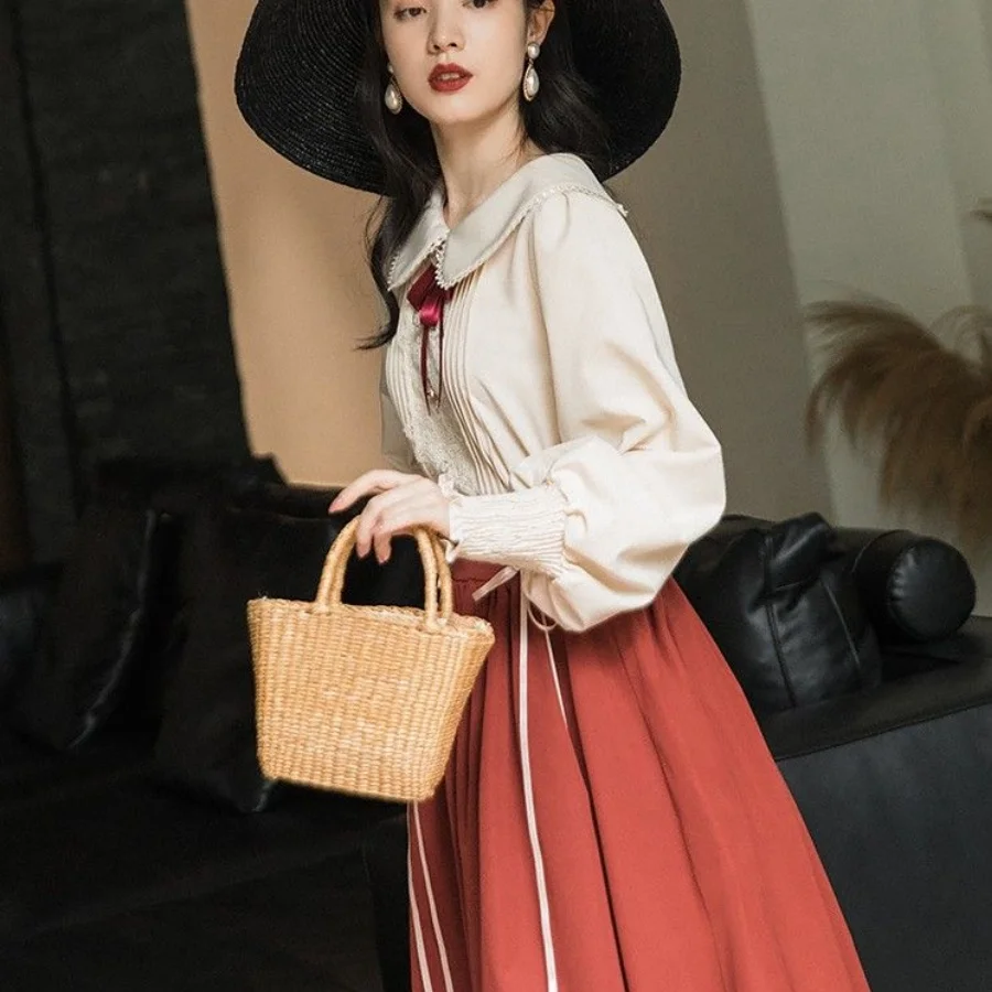 Fashion Set Skirt for Women Fresh and Elegant Fashionable French Skirt 2-piece Set for Autumn and Winter 2024 New Style