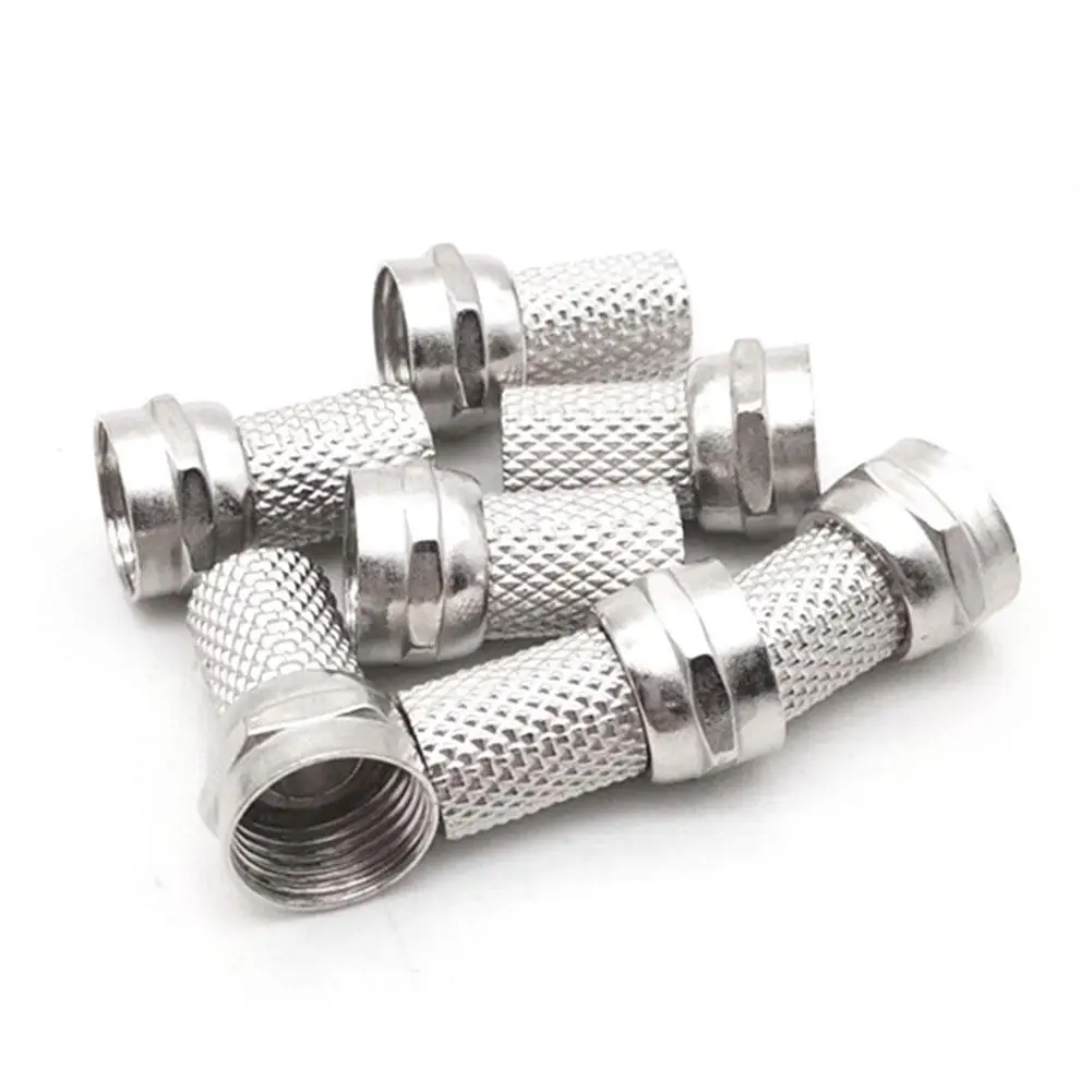 Высококачественный адаптер RG6 Разъем F-типа Мужской разъем для коаксиального кабеля Вилки Латунные материалы Один линейный разъем