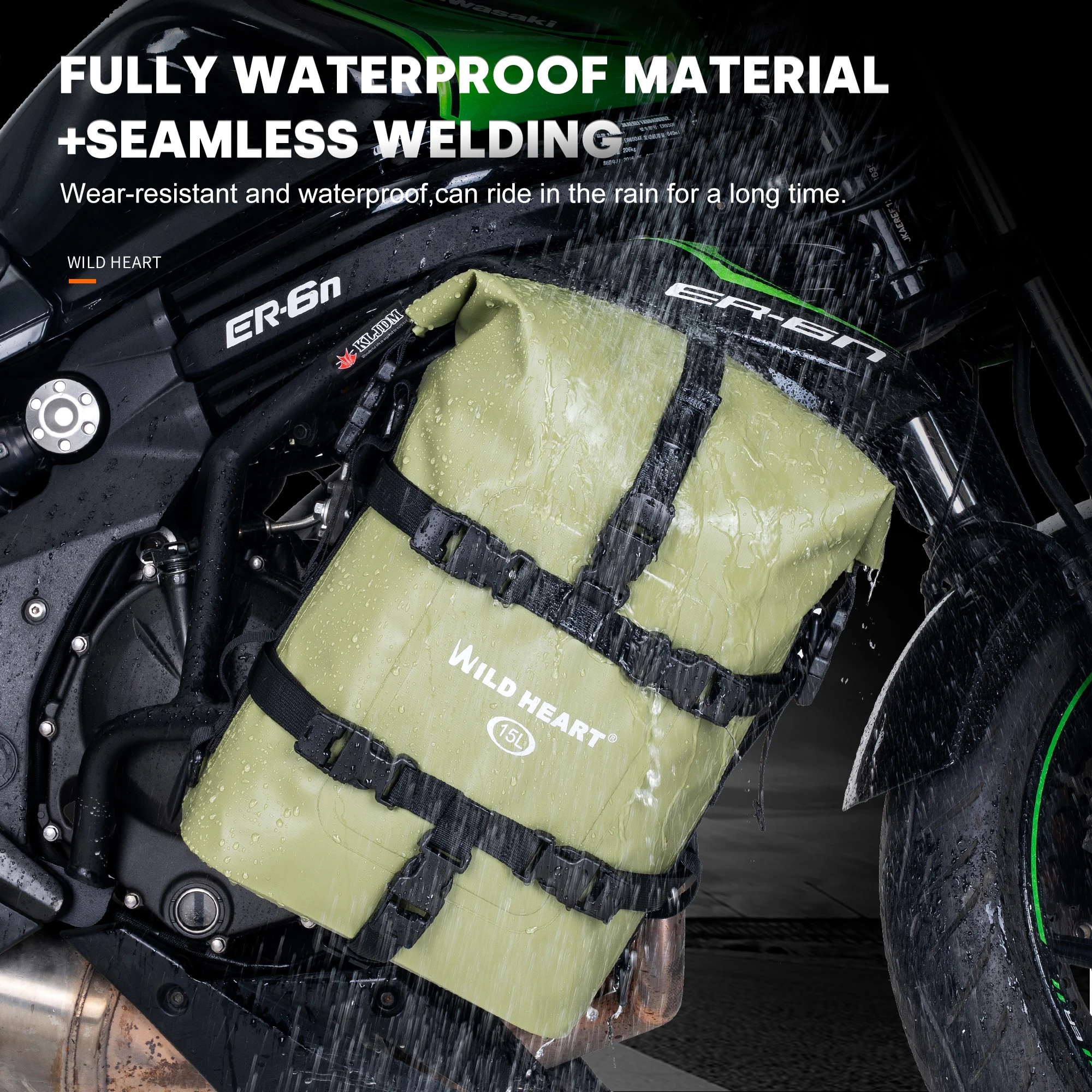 WILD HEART 15L Universal Waterproof Motorcycle Side Bag Multifunctional Guard Bar Tail Bag Saddle Bag for Motorbike Touring