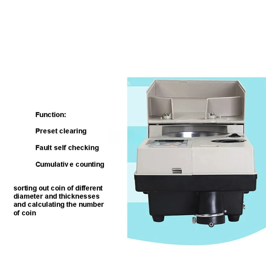 High-Speed Coin Counter 1500pcs/min with Digital Display, Electric Automatic Sorting Machine for Mixed Coins