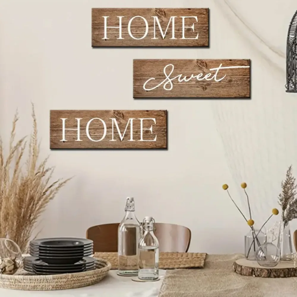 

The Feeling of Returning Home Letters Sign Rustic Style Funny Wooden Wall Ornament Personalized English Letter Hanging Board