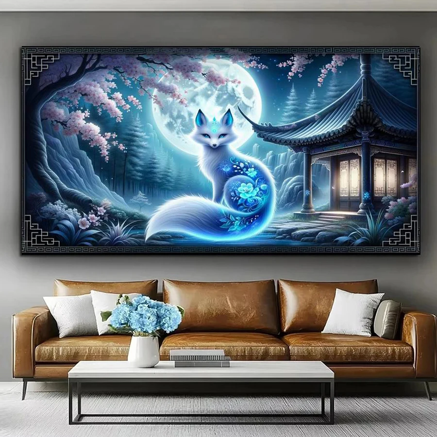 

Мистическая лиса, большой размер, сделай сам, алмазная живопись, вышивка крестиком, животные, полная дрель, мозаика, вышивка, лунный павильон, пейзажные фотографии