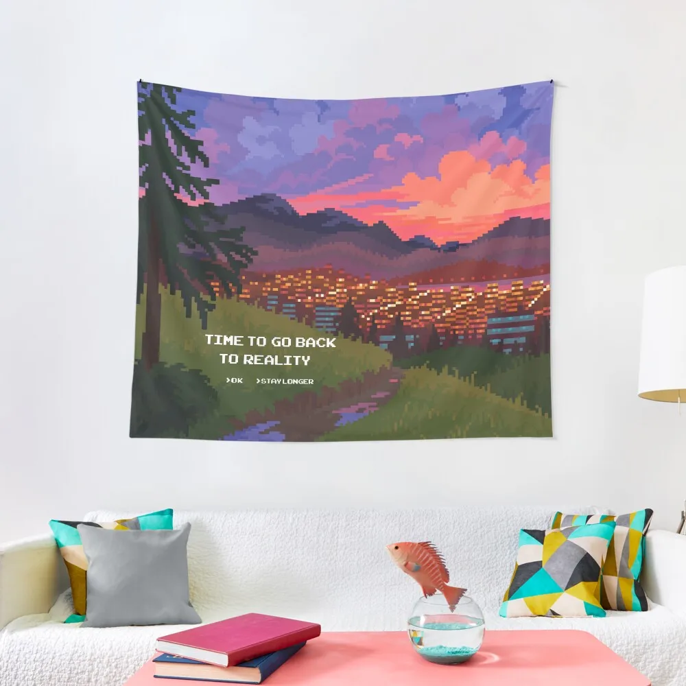 

GO BACK TO REALITY Tapestry Tapete For The Wall Room Decorations Aesthetics Wall Mural House Decor Tapestry