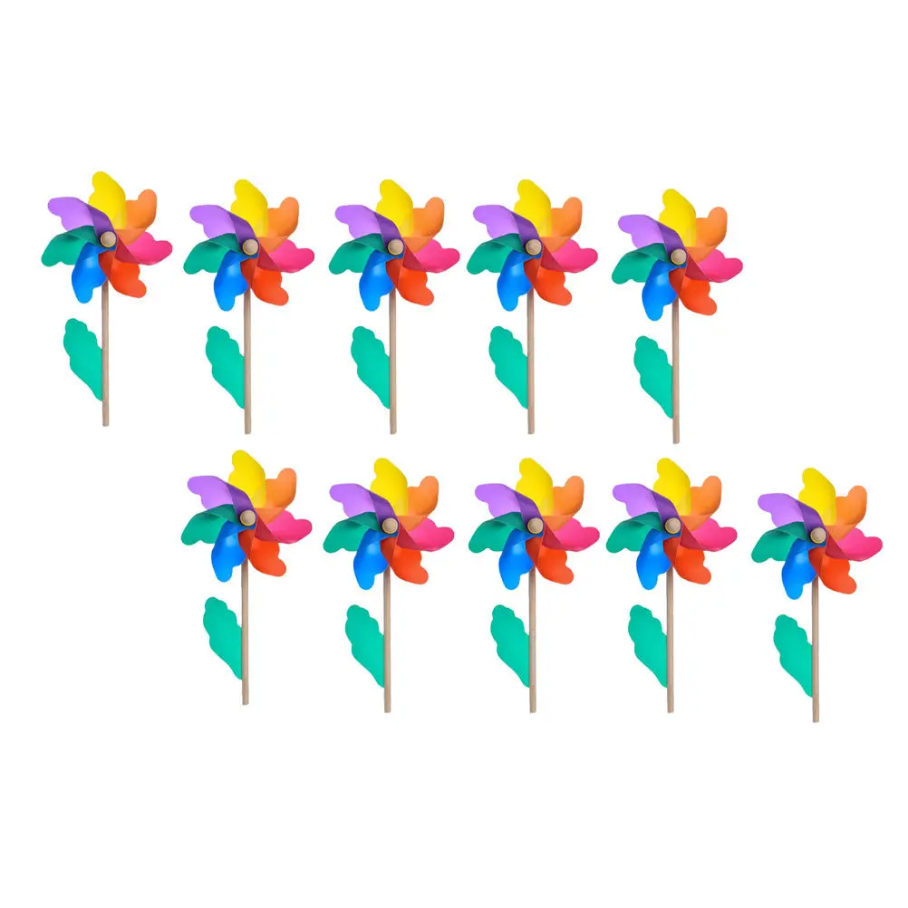 

10Pcs Colorful Pinwheels Plastic Outdoor Garden Lawn Decor Kids Wind Yard Fun Colorful Wind Kids Windmill Toy