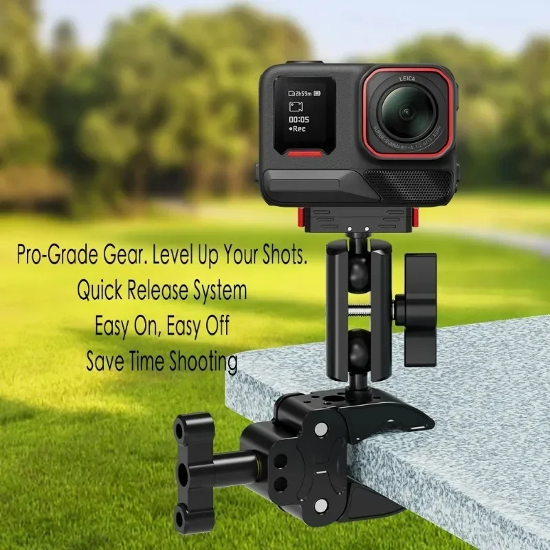 

Heavy Duty Camera Super Clamp Aluminum Mount 1/4 3/8 Holes for DSLR Gopro Extended Selfie Stick Tripod Rig Mic Lights Bracket