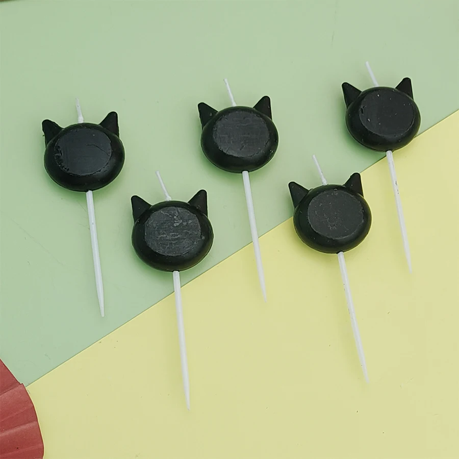 Black Cat Happy Birthday Cake Candles Cartoon Cute Children\'s Party Cat Cake Decorated Baby Happy Candles
