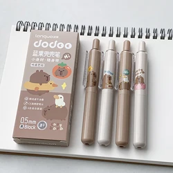 4Pcs/Set Cute Capybara Series Pocket Gel Pen 0.5MM Black Gel Ink Pen For Students Quick Drying Writting Pen School Office Supply