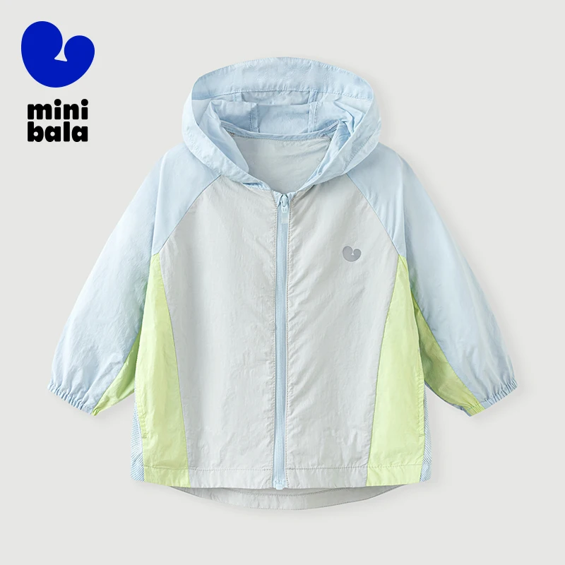 

Mini Bala Boys and Girls Cool Feeling Sun Protection Jacket Summer New Cute Kids Sun Protection Coat UPF50 Plus