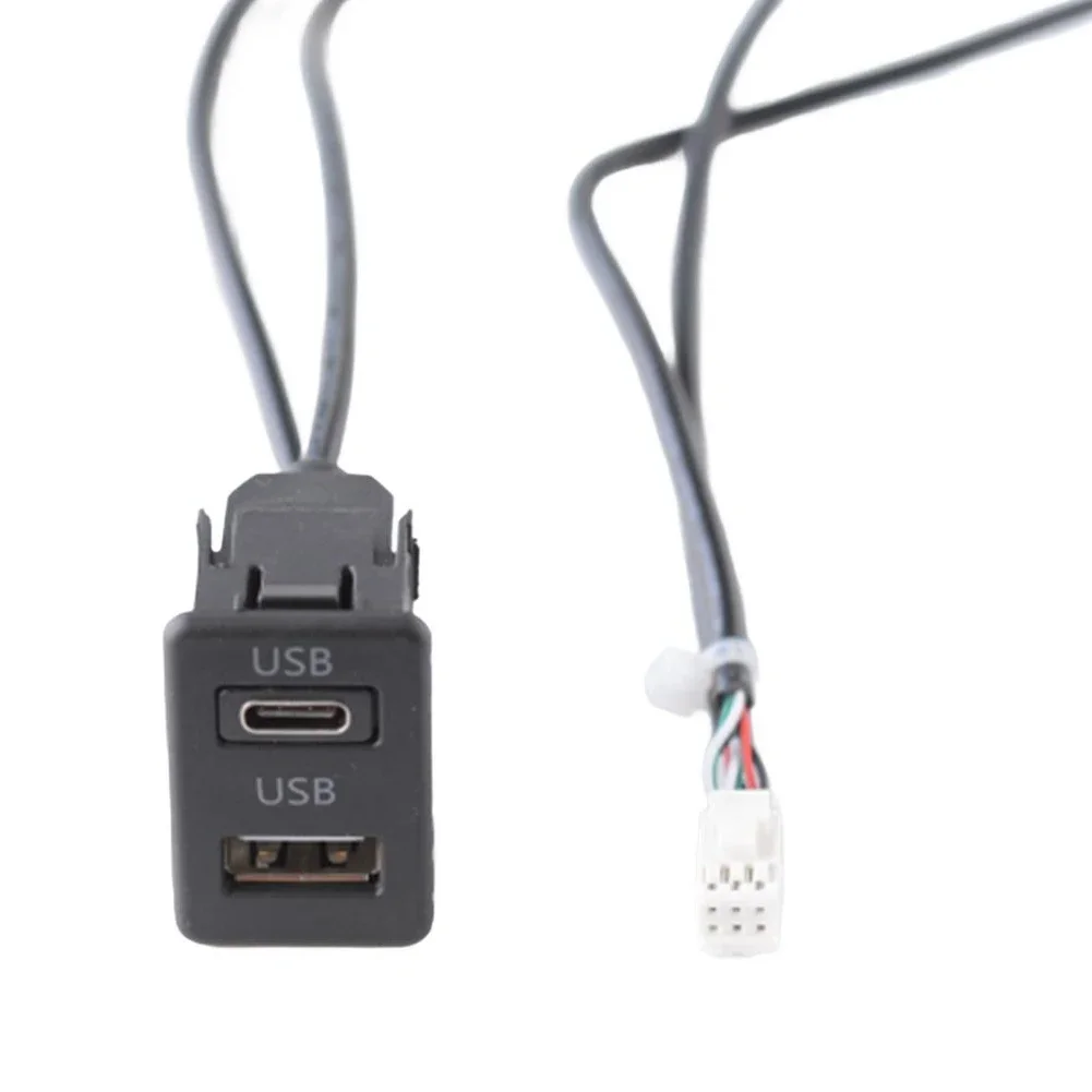 Car Navigation Machine 6 Pin To USB+TYPE-C Audio Input USB Port Panel Interface USB Interface Panel Electronics Accessories