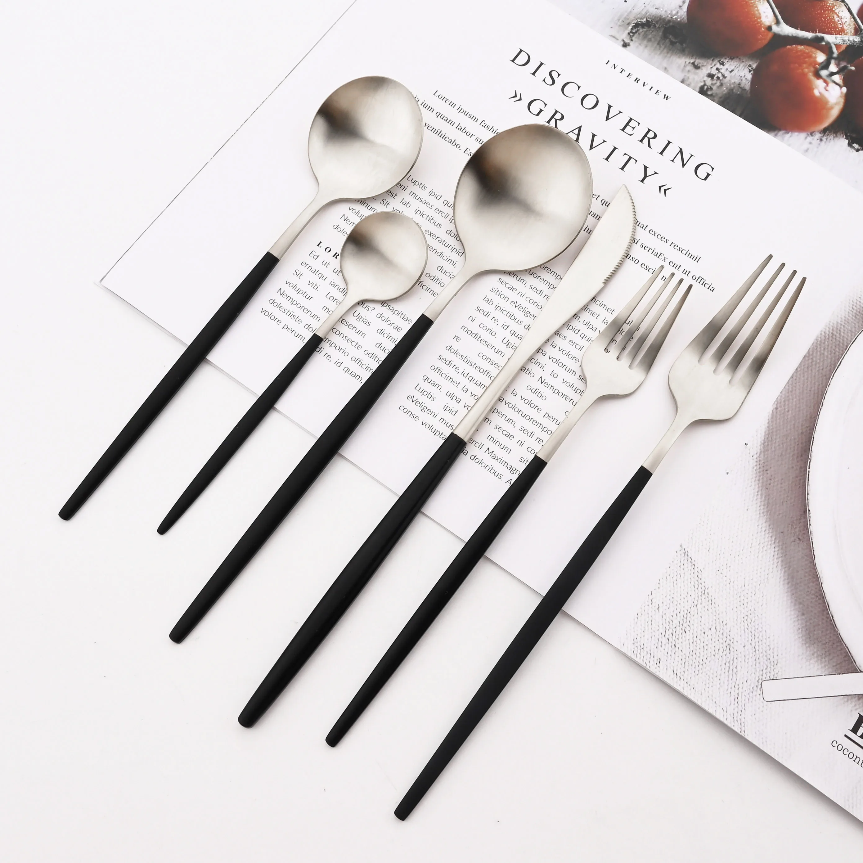 36Pcs Flatware Steel Cutlery Set Dinner Knife Dessert Fork Coffee Spoon Tableware Set Matte Steel Cutlery Kitchen Set Dinnerware