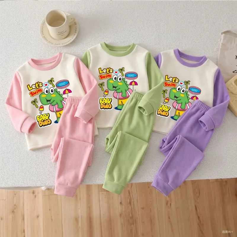 2026 autumn  new children's pajamas, soft cloud texture velvet pajamas, antibacterial and non allergic,Naked Home Clothing