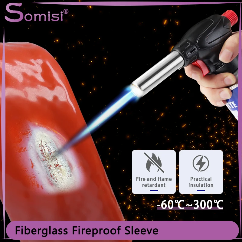 

1~10M Fiberglass Tube High Temperature Resistant Fireproof Sleeve Silicone Resin Coated Braided Fire Retardant Casing Pipe