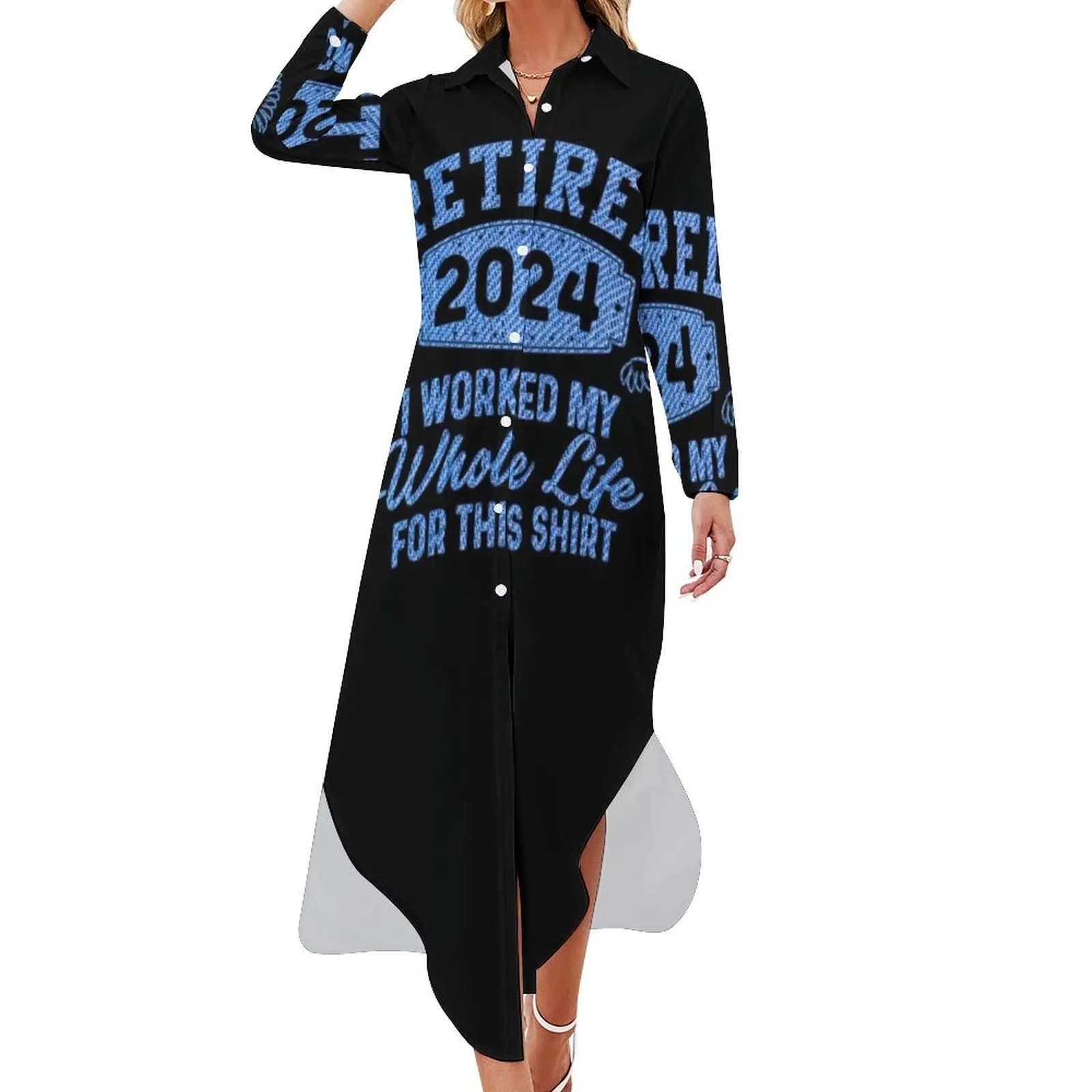 

Copy of Retirement Gifts Men Women Retired 2024 Long Sleeved Shirt Dress women's summer dresses 2024 Elegant gown