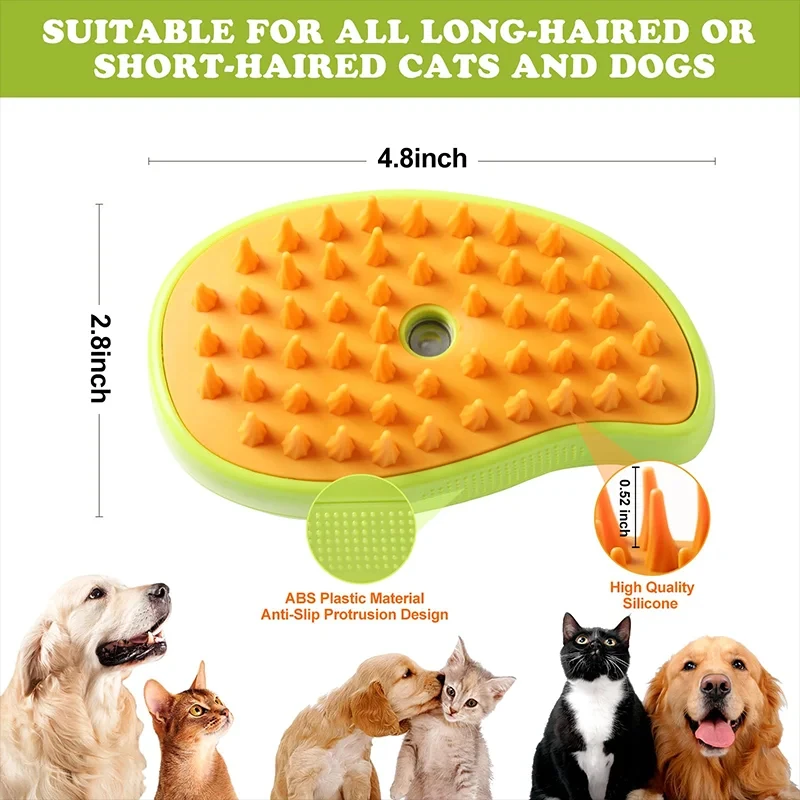 Pet Grooming Cat Brush Electric Spray Water Spray Kitten Dog Comb Soft Silicone Depilation Cats Bath Hair Brush Grooming Supplie image 3