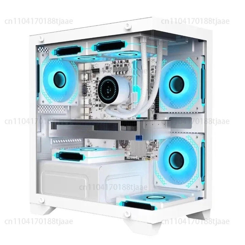 حافظة كمبيوتر T2 Sea View Room كمبيوتر مكتبي كامل الجانب شفاف DIY Shell Itx، حافظة كمبيوتر فقط