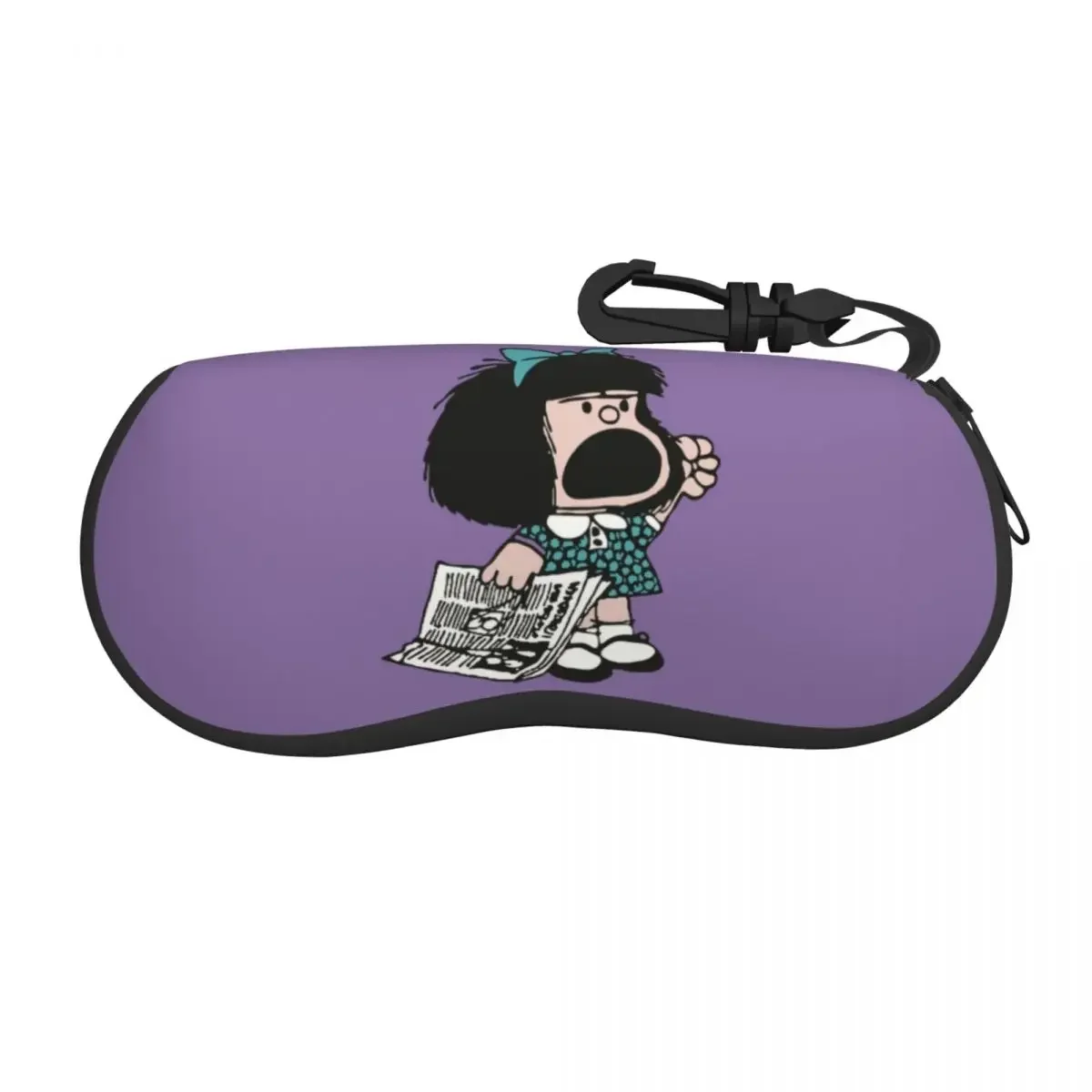 Custom Mafalda Protesting Shell Glasses Case Unisex Travel Classic Cartoon Eyeglasses Case Sunglasses Protector Box