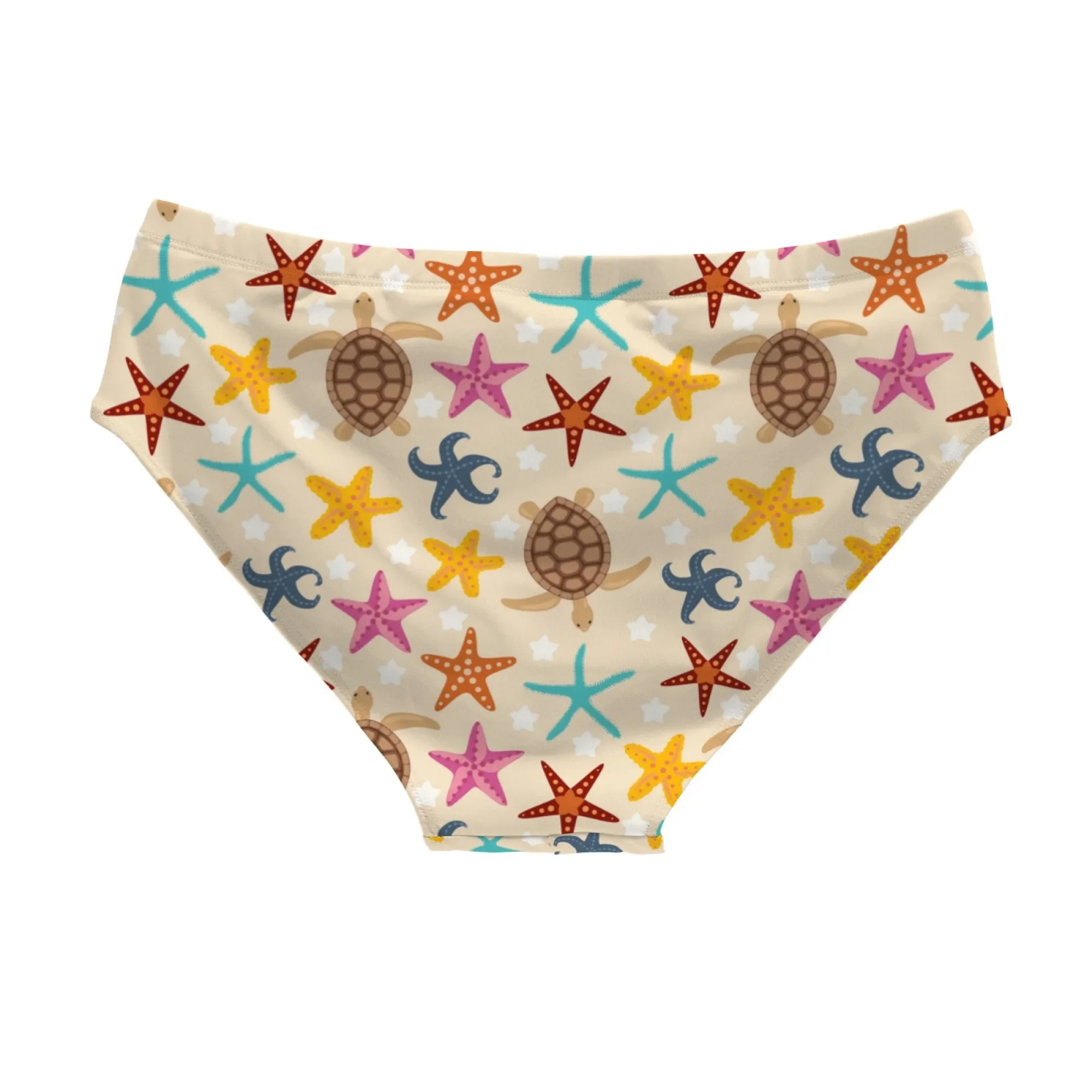 Cute Starfish Cartoon Print Men's Swim Trunks Beach Surf Shorts Happy Pool Party Sexy Men's Briefs Swimwear Lightweight