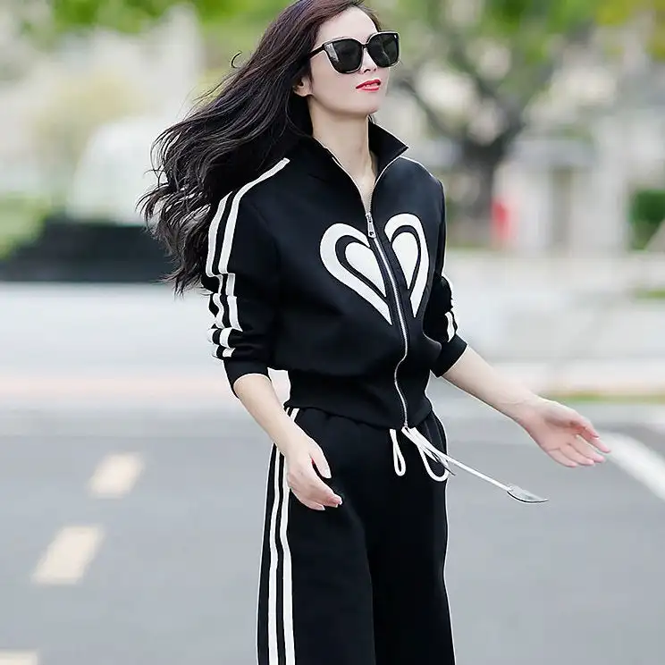 Women\'s Jumpsuits Playsuits Sports Sweatshirt and Jogging Sweatpants Suit Two Piece Outfit Tracksuit Sweatsuits