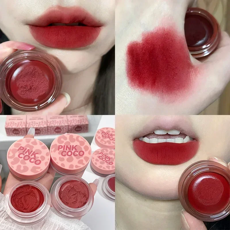 Moisturizer Velvet Matte Mousse Solid Lip Gloss Canned Lip Mud Lip Glaze Lipstick Tint Lasting Makeup Korean Cosmetic with Brush