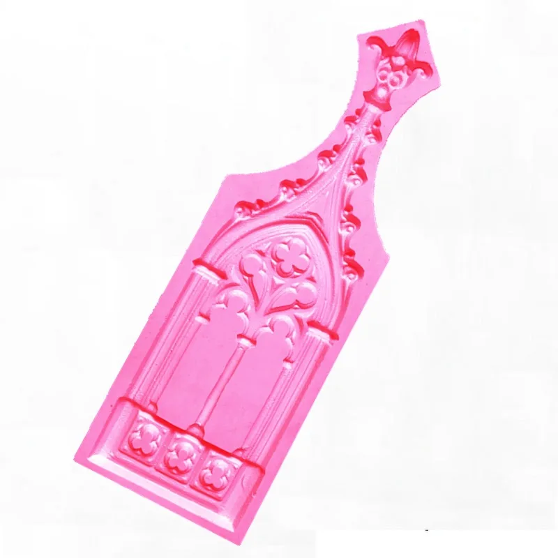 European Church Door Window Silicone Cake Decorating Tools Confeitaria Moldes Fondant Chocolate Soap Mold dh2792