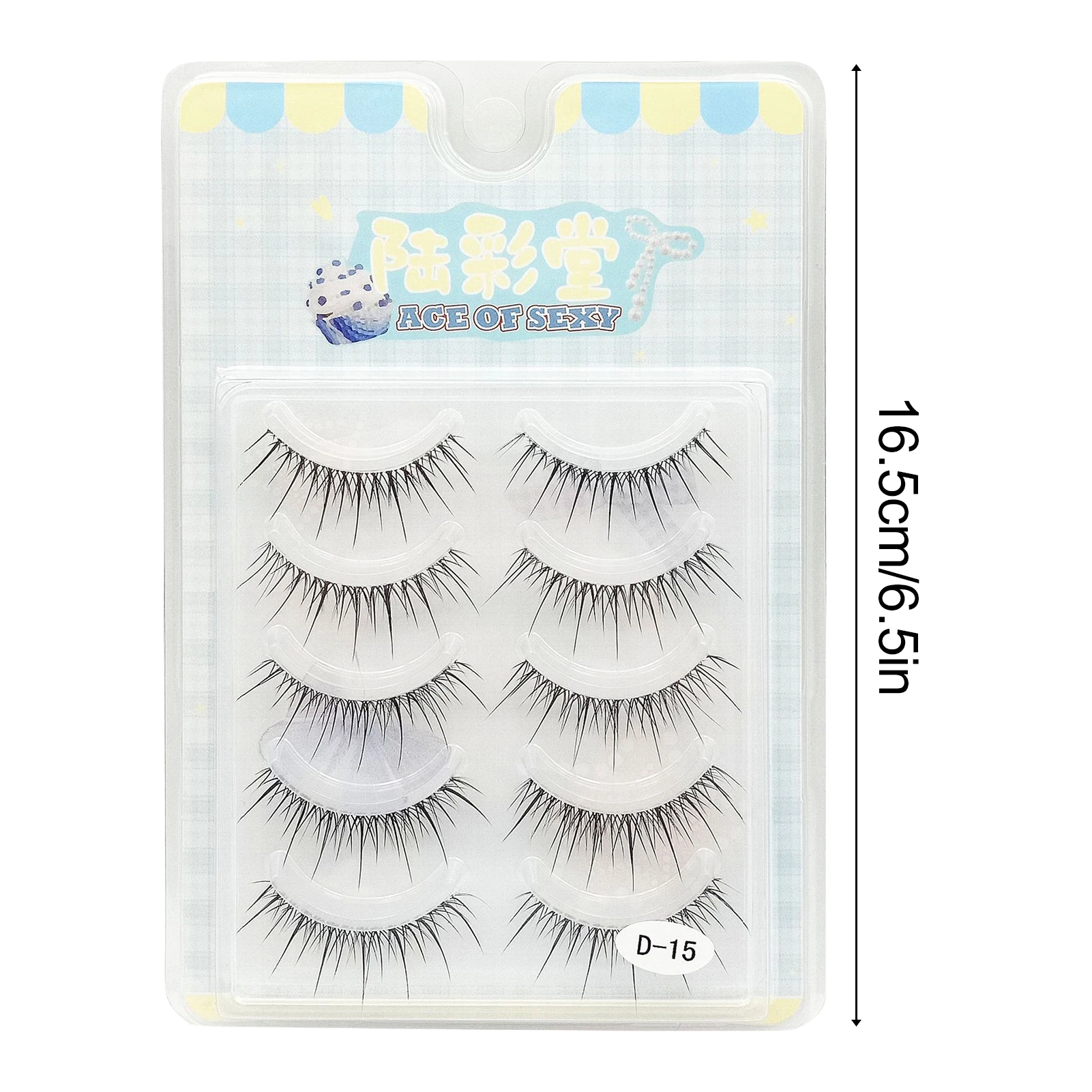 5 pares de cílios postiços estilo coreano, tiras completas, naturais, grossos, reutilizáveis, para festas e maquiagem diária, faça você mesmo, salão de beleza