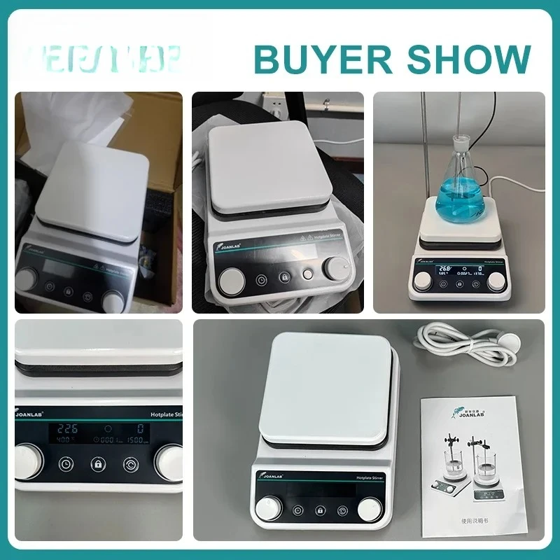 JOANLAB 5L 磁気攪拌器 ホットプレート デジタルディスプレイ 加熱恒温磁気ミキサー 実験室用 1500rpm