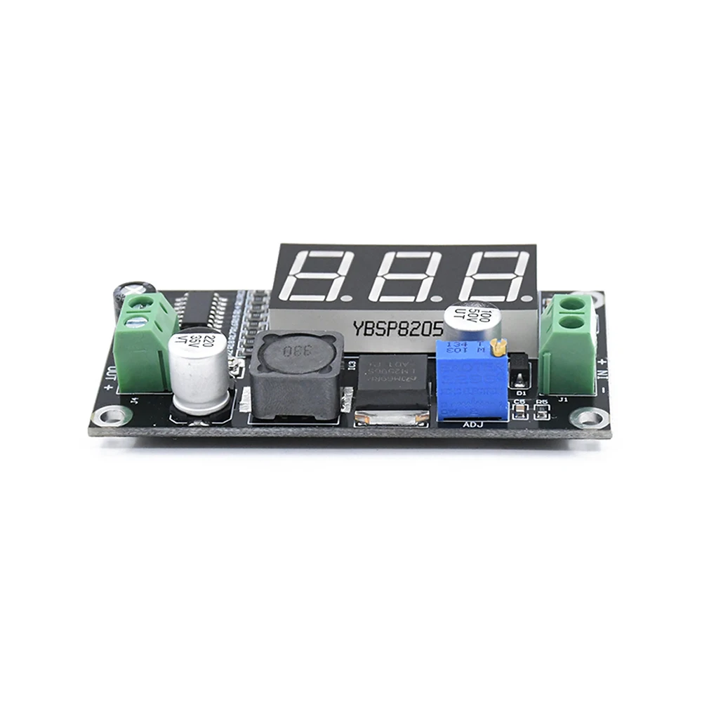 Convertidor de DC-DC 3A, módulo de fuente de alimentación Buck de DC4.5V-40V a D3V-37V, placa de fuente de alimentación reductor con pantalla Digital verde