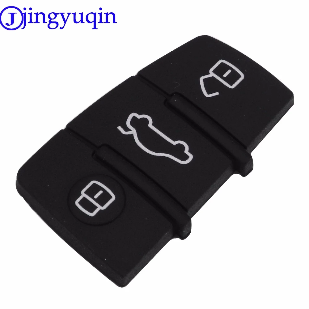 

jingyuqin 20ps/lot 3 Button Replacement Pad Rubber Remote Key Fob For Audi A3 A4 A5 A6 A8 Q5 Q7 TT S LINE RS Free Shipping