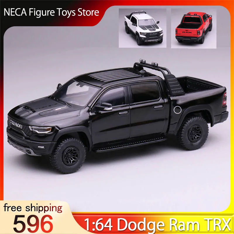 

New 596 1:64 Dodge Ram TRX Pickup Truck Alloy Diecast Model Black Red White Collectible Off Road Vehicle Model Toy Gift In Stock