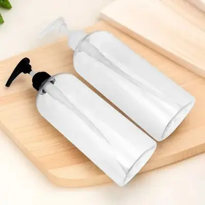 2 قطعة 1000 مللي موزع واضح الحيوانات الأليفة المحمولة إعادة الملء زجاجة مضخة لصابون اليد الشامبو طبق الصابون السفر الحمام زيت طبيعي