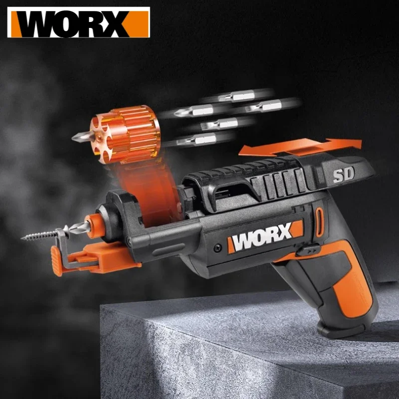 Worx WX255.4 4V Mini Electrical Screwdriver Set Smart Gun Style Cordless Electric Screw Driver USB Rechargeable Bit Drill Tool