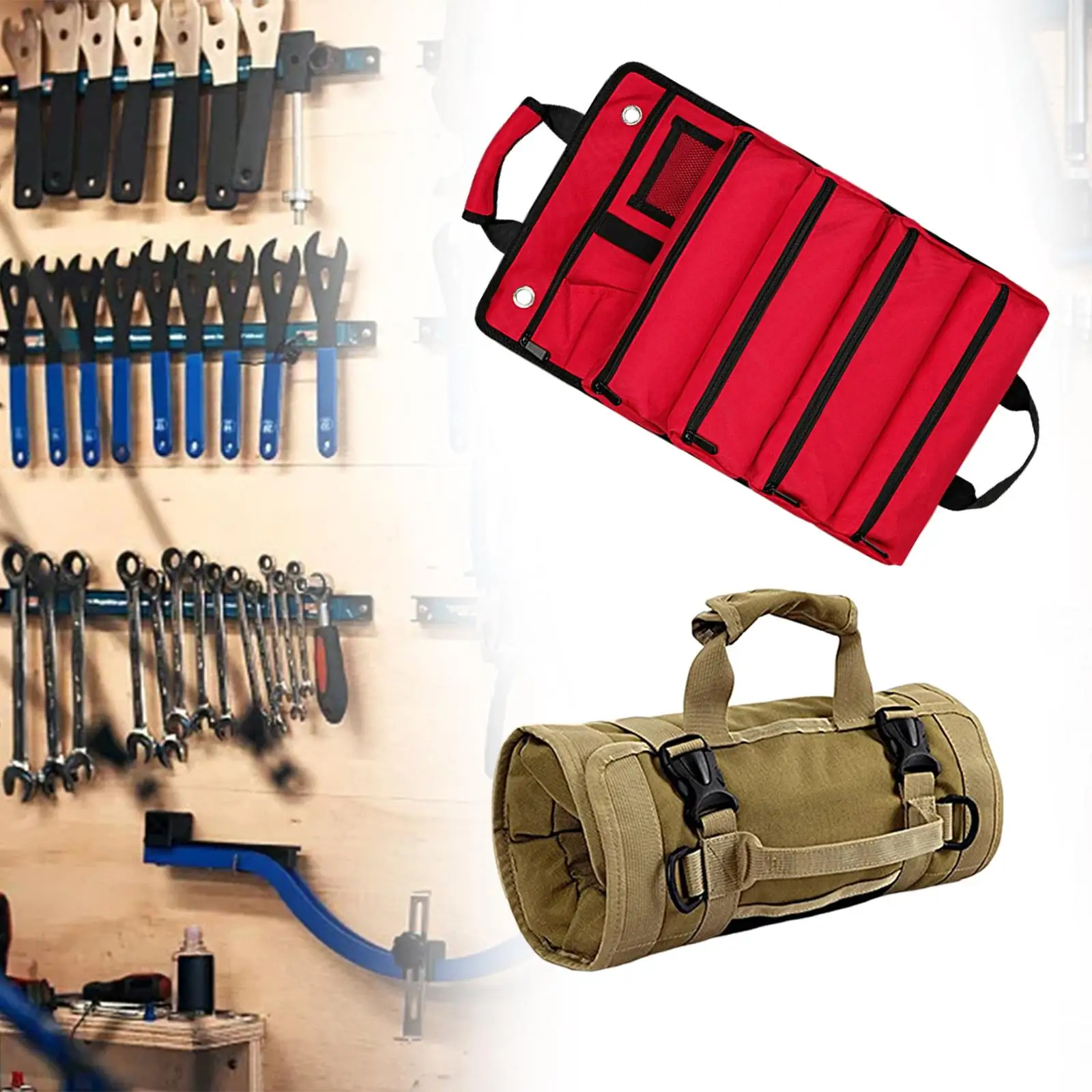 Organizer do przechowywania narzędzi w torebce z 5 kieszeniami zapinanymi na zamek dla elektryka,