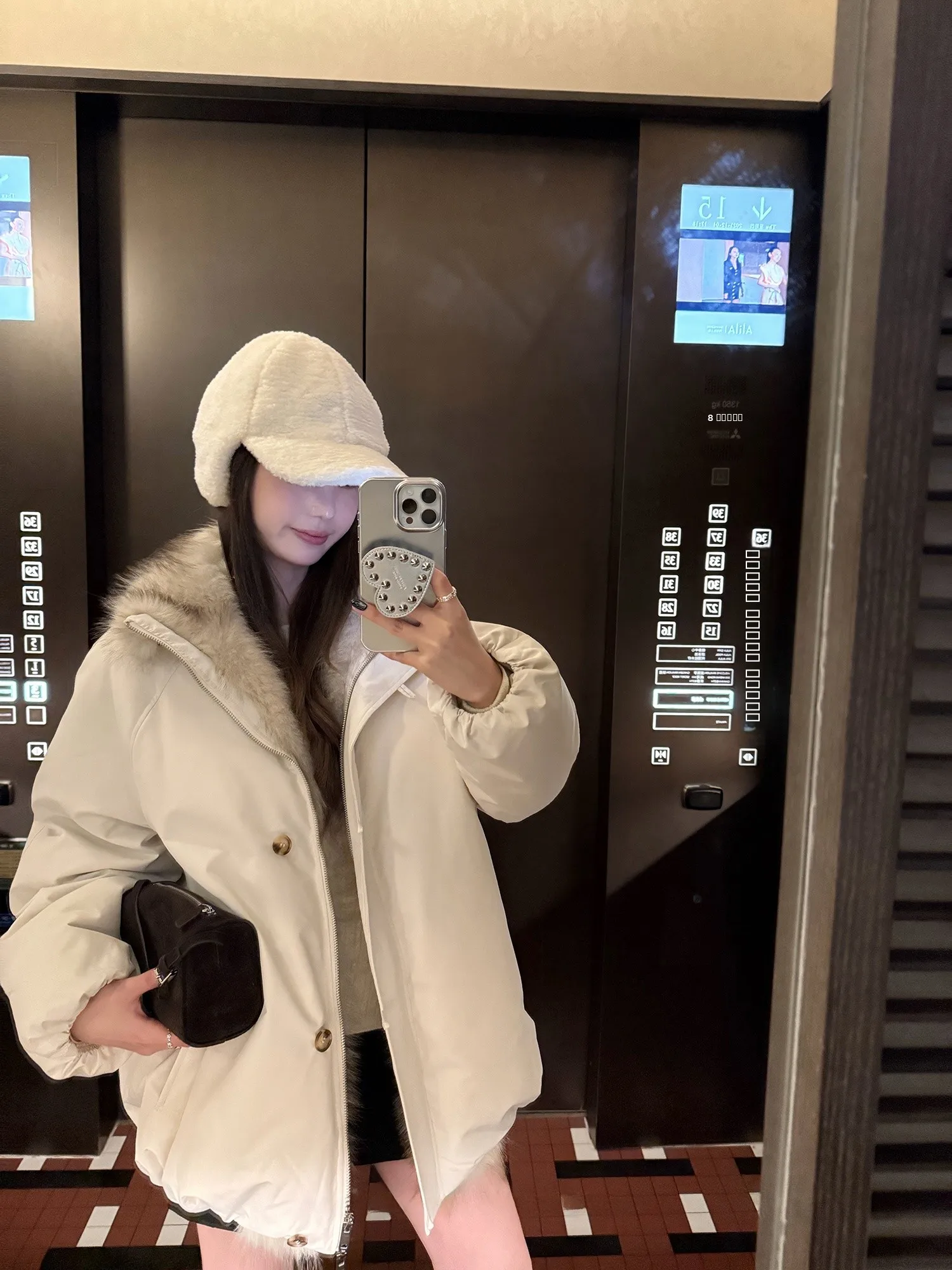 

mat Eco-Friendly Furl down Jaet White Du Feather Loose Parka Sle Bloomer Design Winter Outerwear Coat