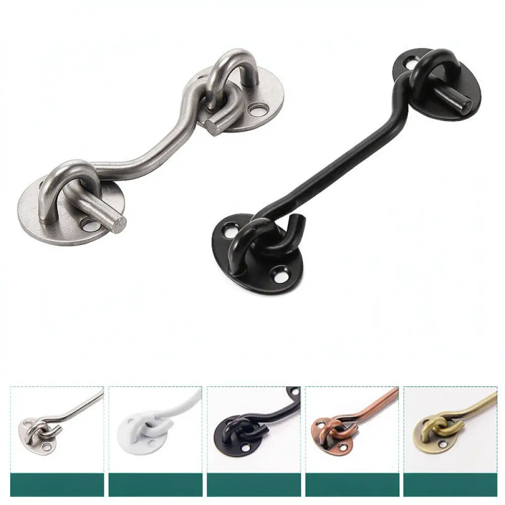 Heavy Duty Window Wind Hook Privacy Gate Lock Stainless Steel Silent Catch For Sliding Doors Security Fixation Hardware