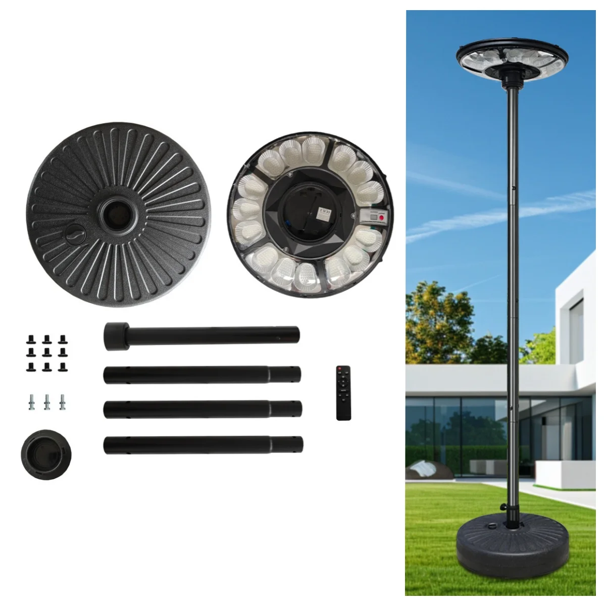 

Портативные сращиваемые фонари для патио на солнечной энергии — 540 светодиодных бусин, супер яркие для сада/двора/дорожки, беспроводной и перезаряжаемый через