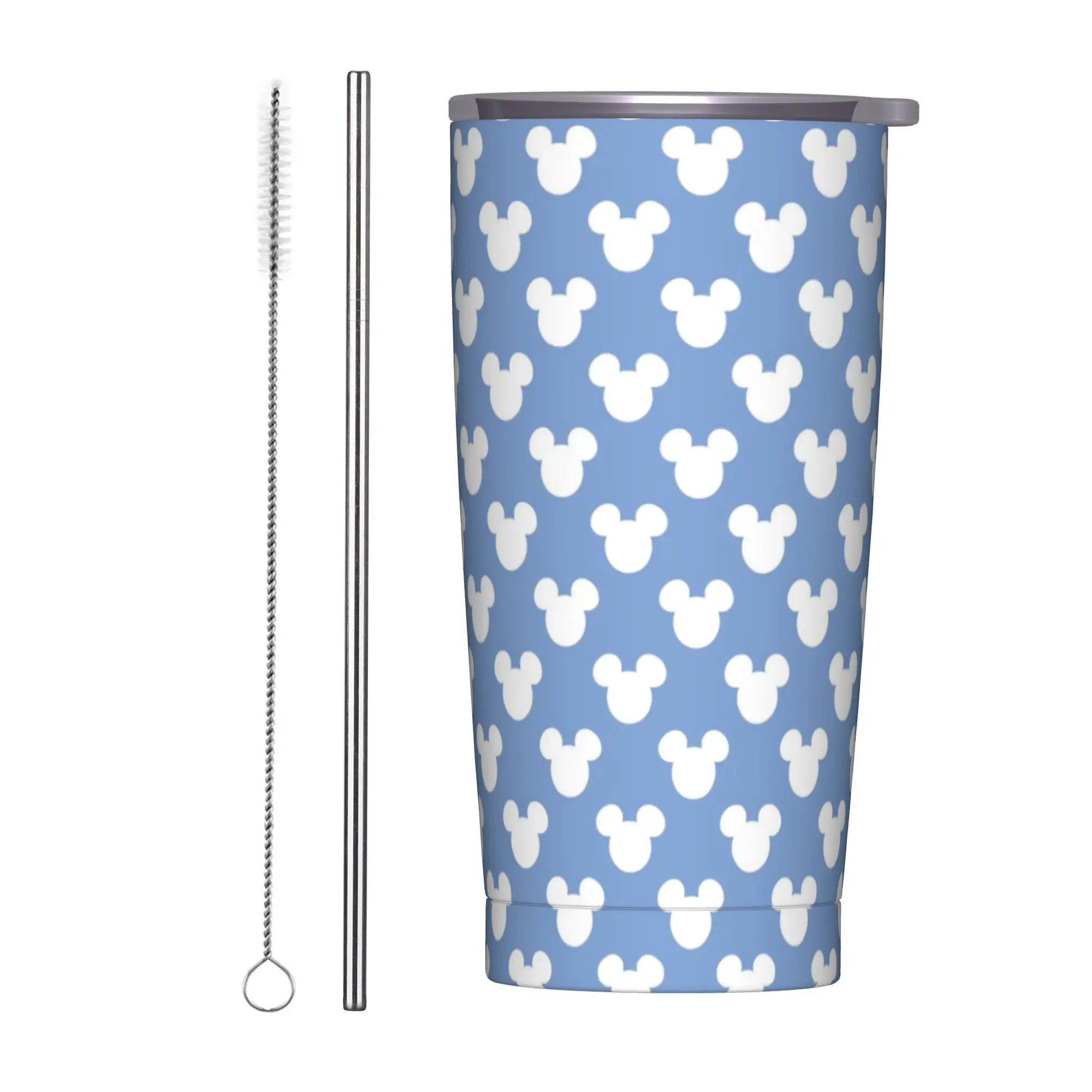 

Изолированный стакан с Микки Маусом (15) и соломенной крышкой, термокружка из нержавеющей стали, чашка для бутылки с двойными стенками, 20 унций