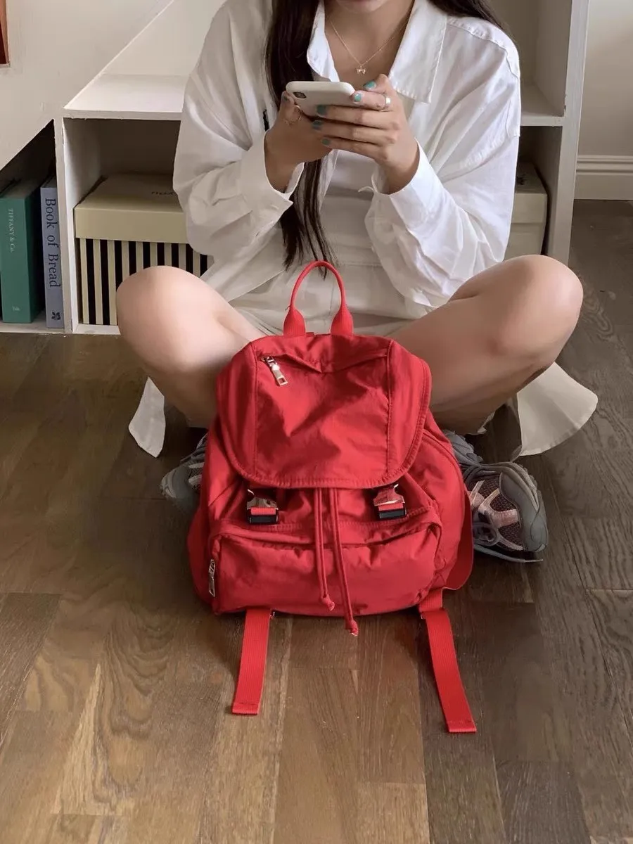 Lightweight Travel Bapa Korean Sle Ins Blogger Casual Large Capaci Nylon Canvas Double oulder Bag for Daily Use