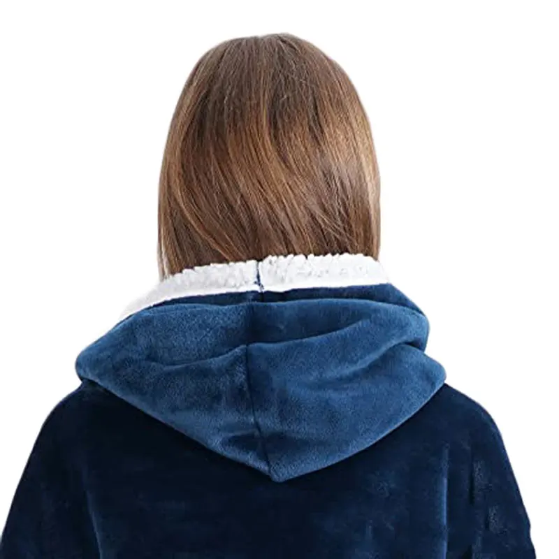 Tragbare Winterdecke für Erwachsene, Kapuzenpullover, Deckenbezug mit Ärmeln für Damen und Herren, Sherpa, tragbare Decke, dickes Flanell, gemütlich, Einheitsgröße