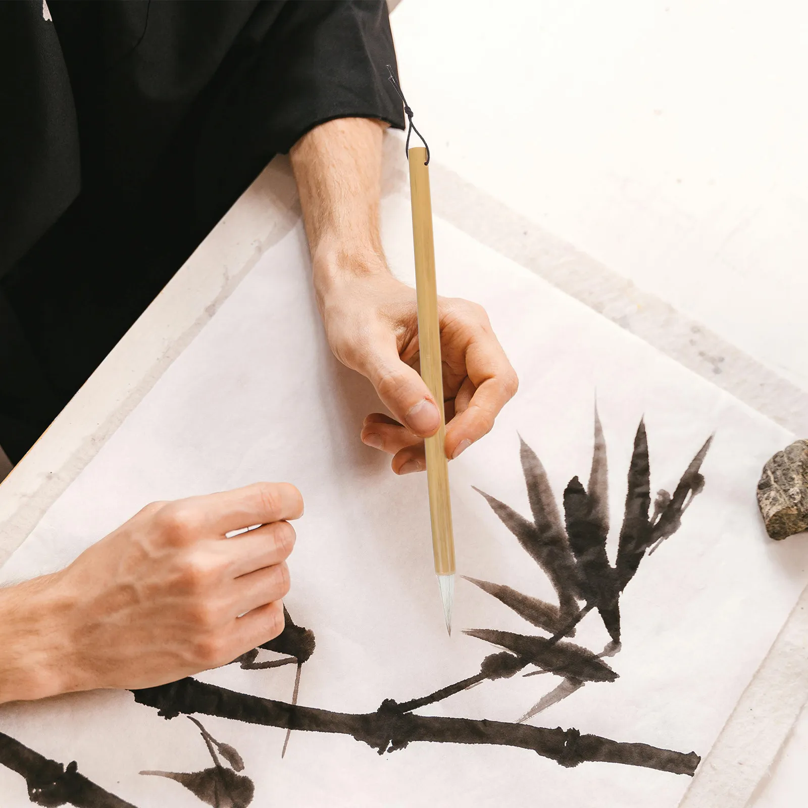 10Pcs Chinese Calligraphy Brush Set Professional Grade Versatile Sizes Shapes for Watercolor Ink Painting Writing Traditional