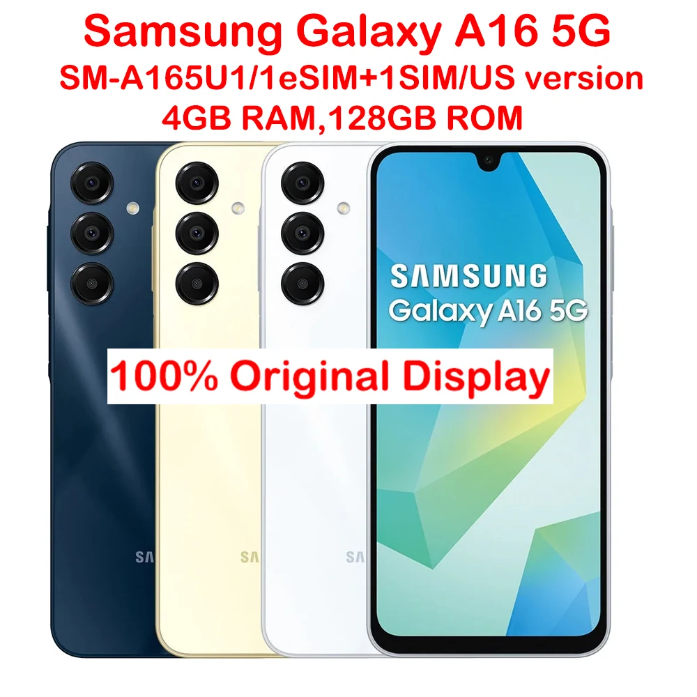 Samsung Galaxy A16 5G A165U1 Smart Android Phone 6.7-inch Super AMOLED 90Hz 1080 x 2340 50MP Samsung US Version OriginalUnlocked