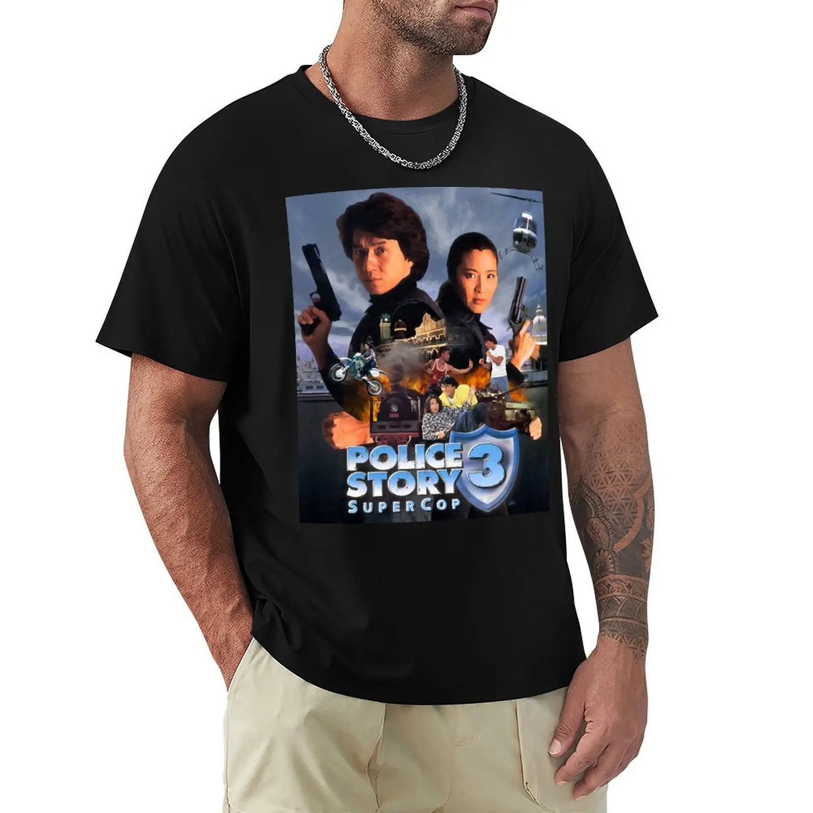 

Jackie Chan POLICE STORY III SUPER COP (Blue Shield) T-Shirt korean fashion custom t shirt mens designer t shirt