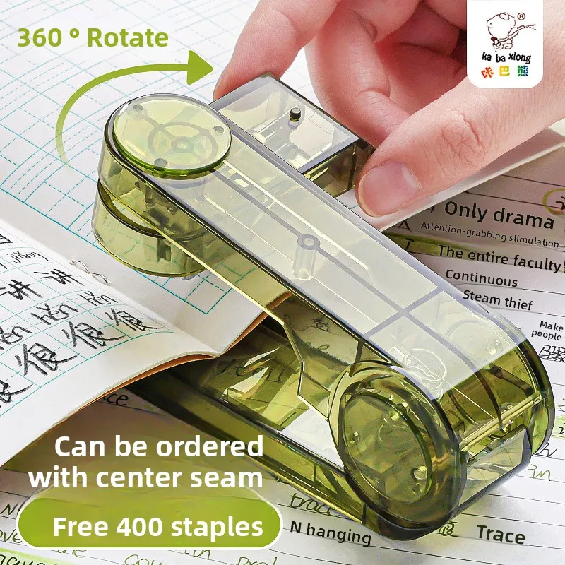 

Transparent Stapler 360° Rotatable for Book Binding Multipurpose with 400 Staples High Value Portable for Students Office Use
