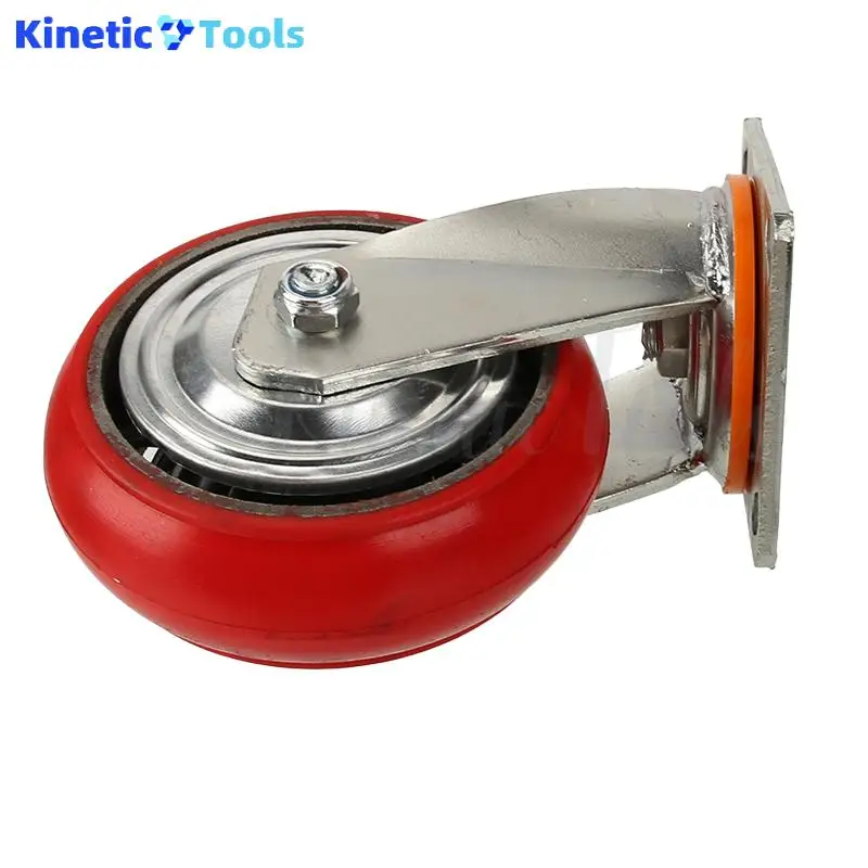 

Silent & Wear-Resistant Rubber 6 Inch Iron Core Red Universal WheelPerfect for Factory Warehouse Shelves