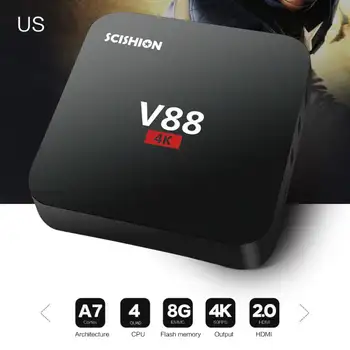 H052 1Sat V88 pro 7.1/8.1 RK3229 čtyřjádrový chytrý TV box 1GB + 8GB / 2GB + 16GB WiFi multimediální přehrávač set-top box 10 nejlepší prodej Chytrý televizní přijímač Rockchip RK3229 - №5