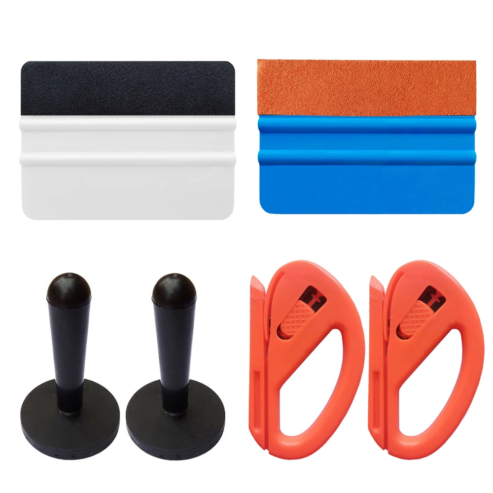 Window Tint Kit Car Wrap Tools with Felt Squeegee Utility Cutter Shank Gasket Squeegee Vinyl Wrap Magnet Holder Covering Tool