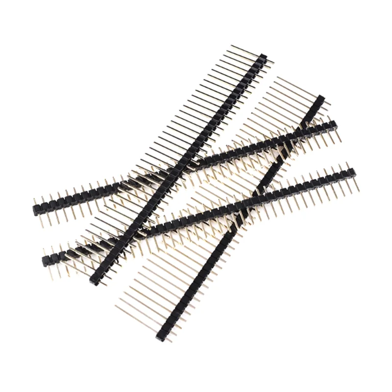 10Pcs 2.54mm Double row Single Row Male 1x40P Breakaway PCB Board Pin Header Long 11/15/17/19//25mm Connector Strip Gold plated