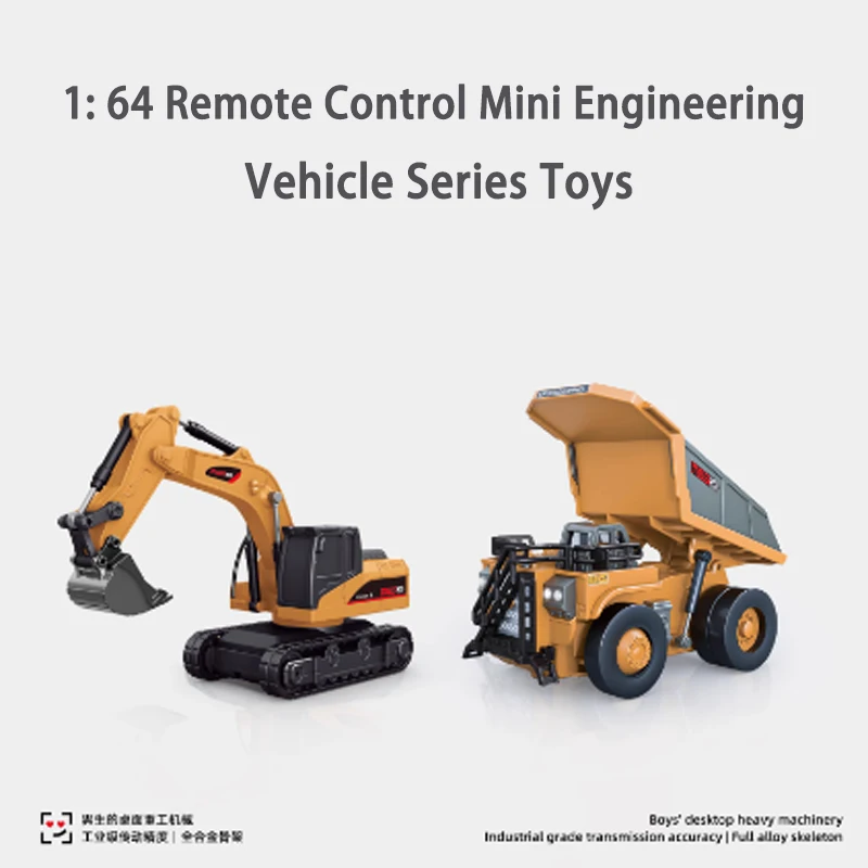 Full-Scale Mini Excavator Tipper Truck 1:64 Remote Control Engineering Vehicle Mini Forklift Valentine's Day Gift